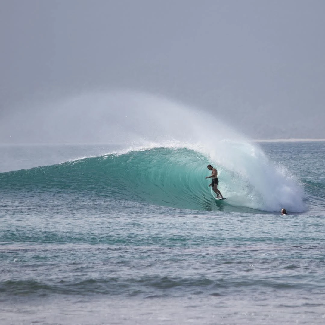 Surfer at The Peak, directly in front of Krui Surf Camp